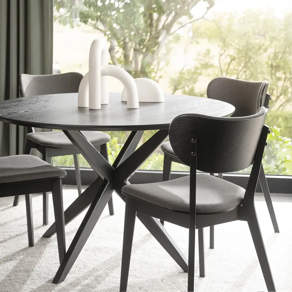 Calverton Esstisch Ø120 cm schwarz Eiche