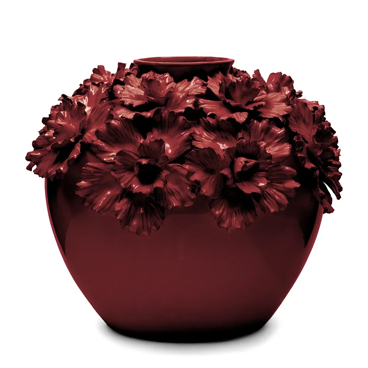 Handgefertigte Vase Blossom L Burgundy