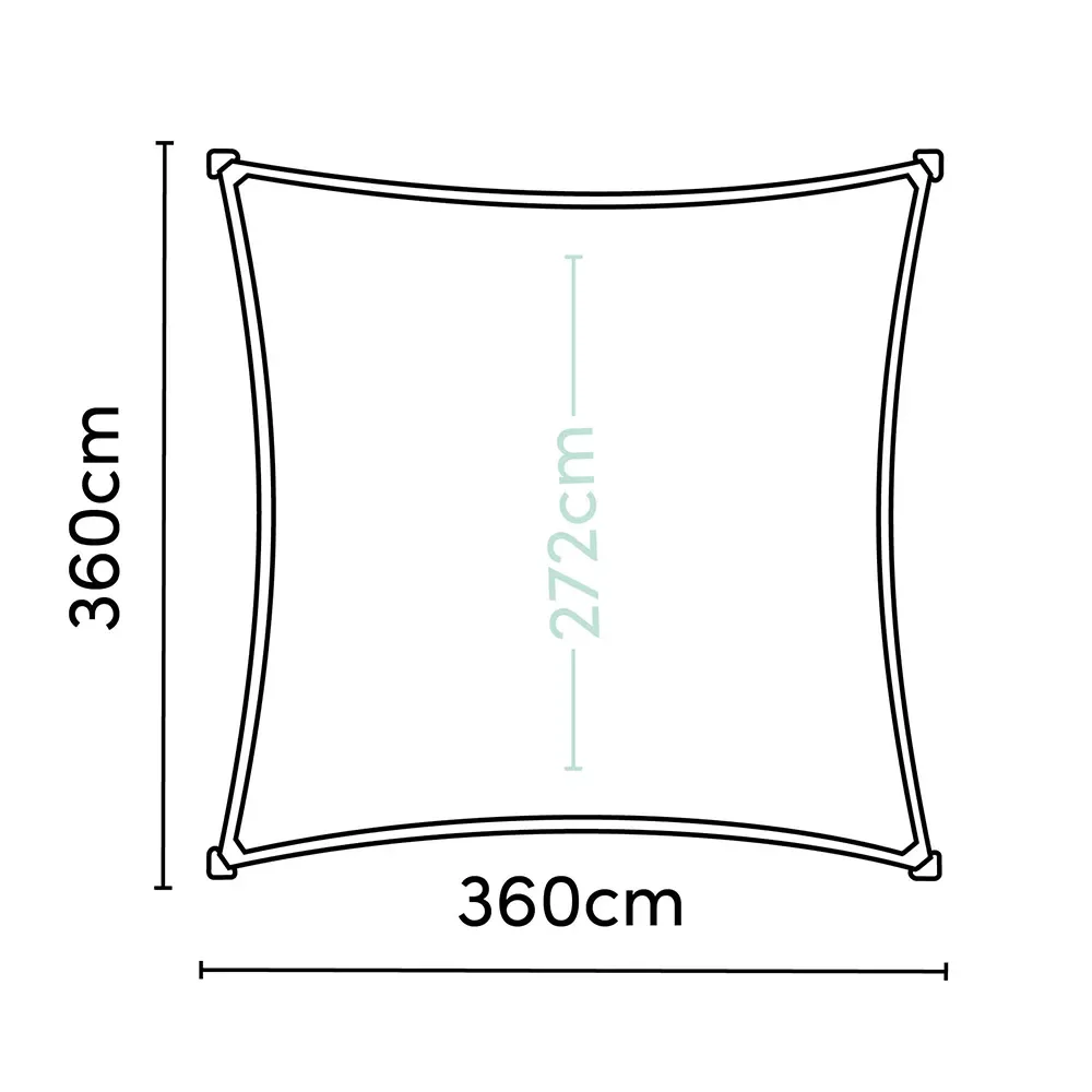 Coolfit Sonnensegel quadratisch 360x360cm black 