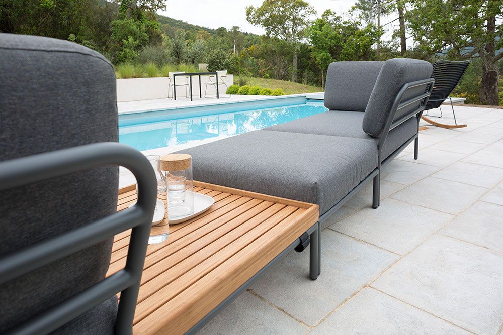 Level Couchtisch 41x81 cm Grau Aluminium