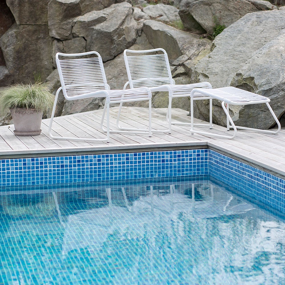 Lido Lounge Chair Sessel mit niedriger Rückenlehne Weiß Aluminium