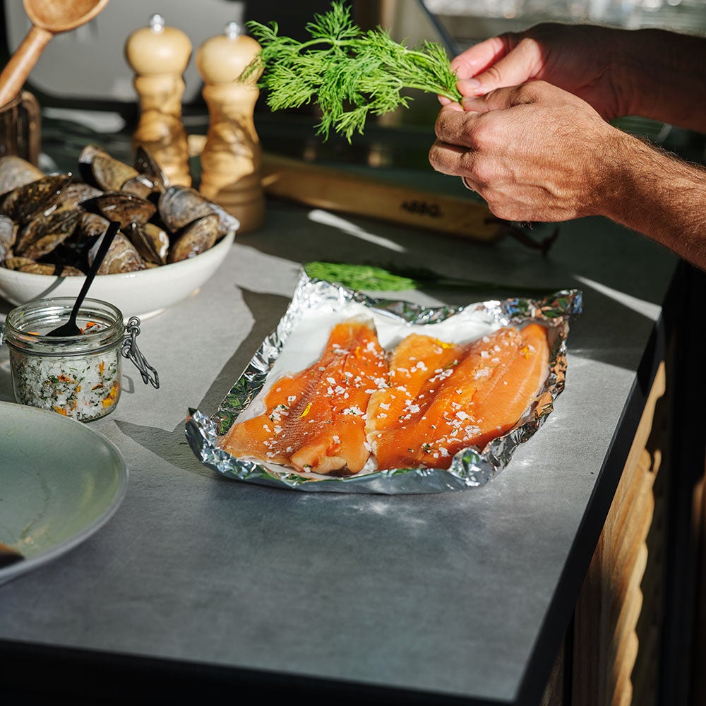 Fornax Küchenzeile groß schwarz/grau