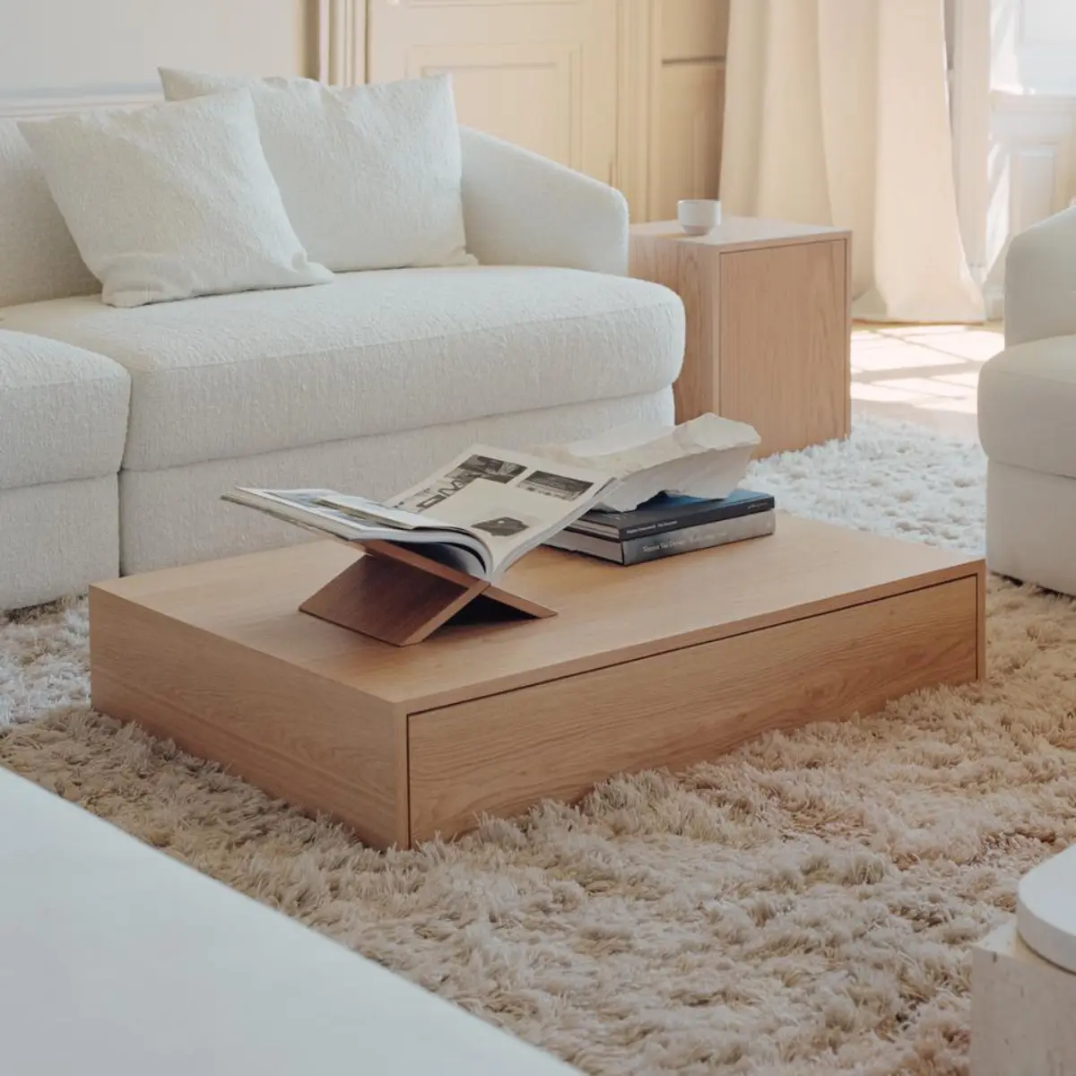 Mass Couchtisch Breit Mit Schublade Eiche
