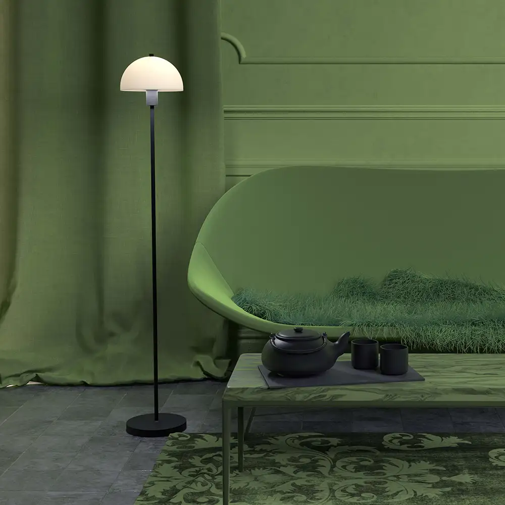 Vienda Stehleuchte schwarz/Glas E14 