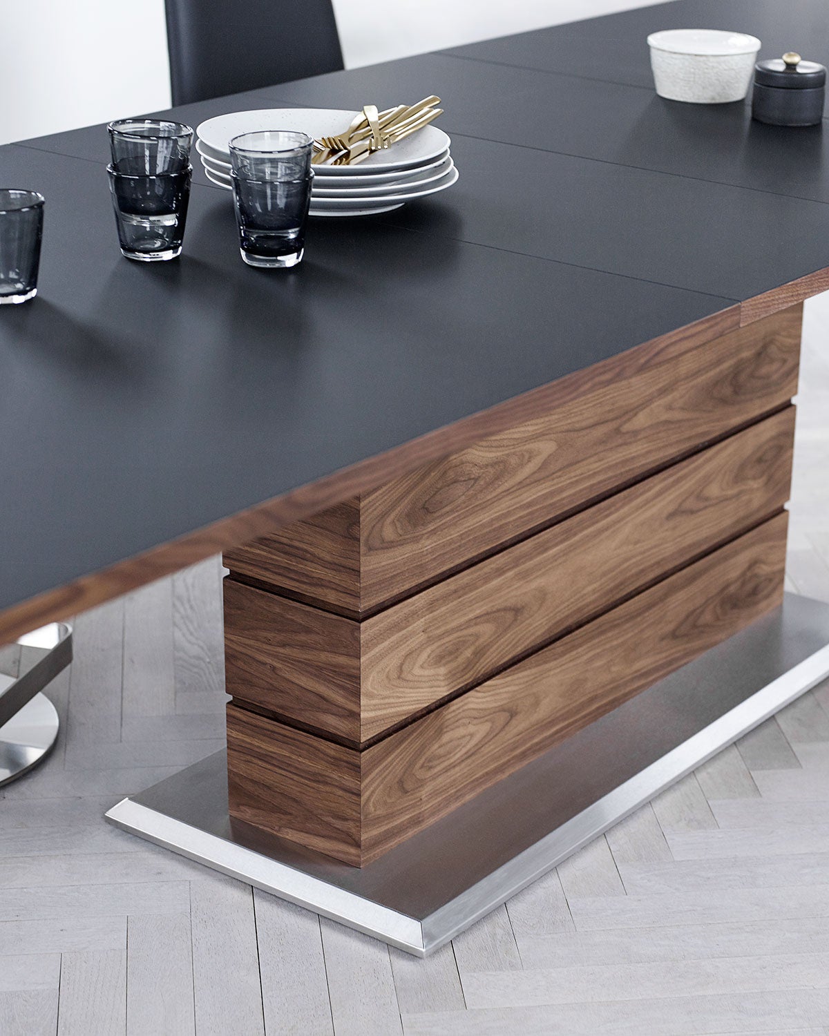 Sm30 Esstisch 100X200-280 Cm Natur geölt Nussbaum 