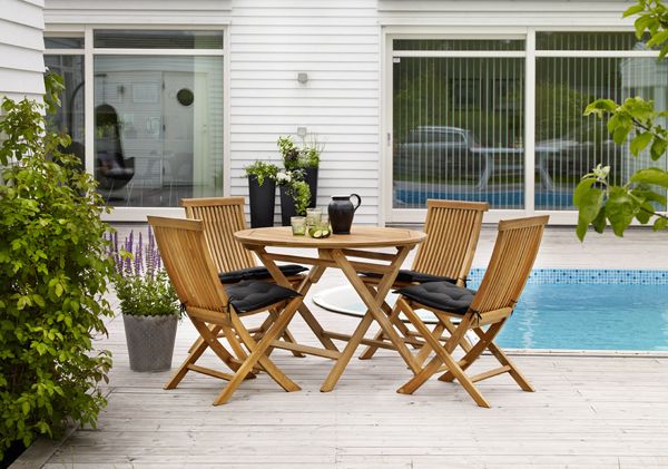 Turin Klapptisch 80 cm Teak