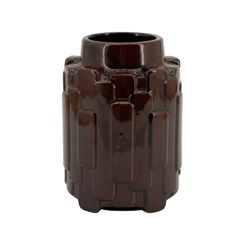 Geary small Vase 19x19x26 cm Steingut Braun