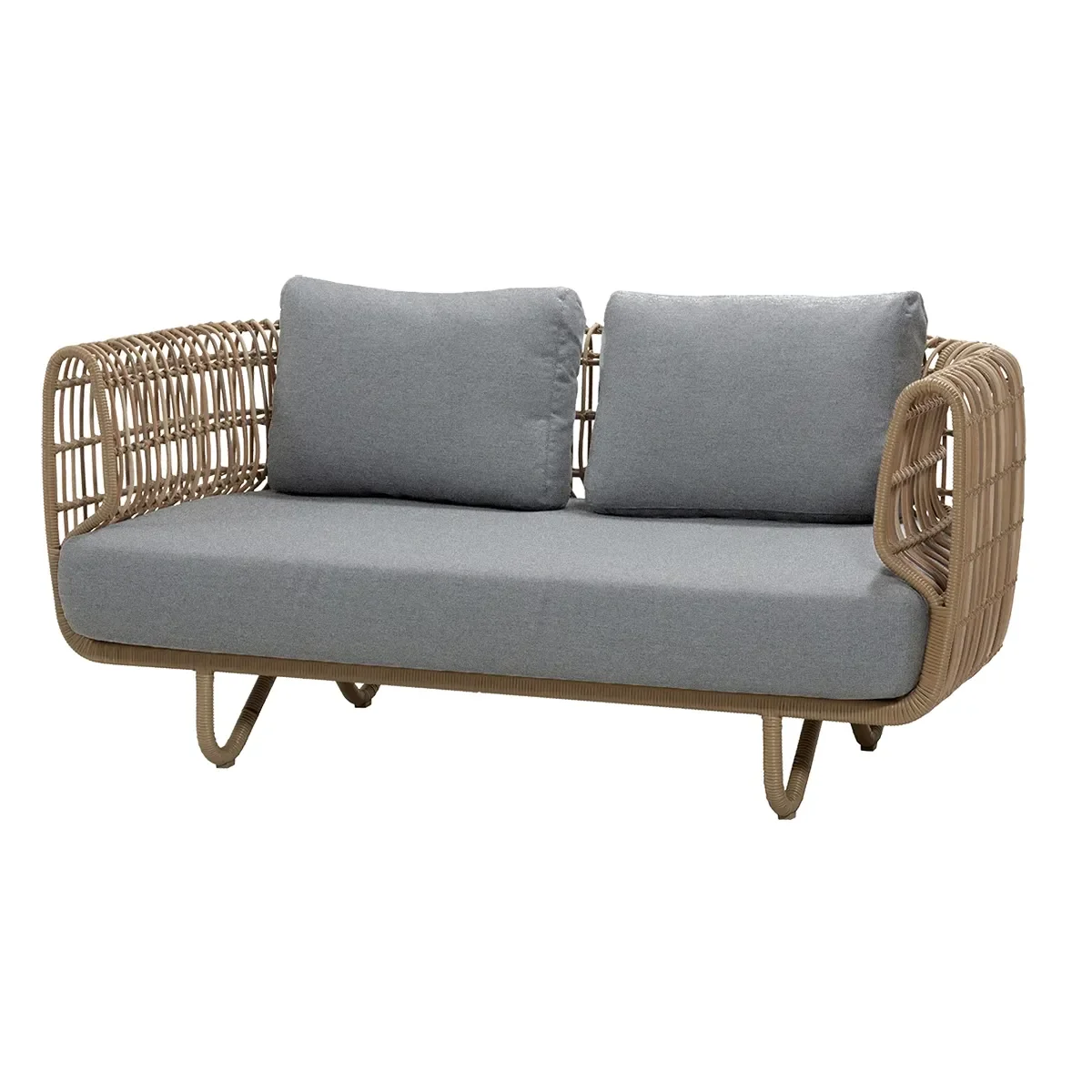 Nest 2-pers. sofa OUTDOOR Inkl. light grey Airtouch kissenset