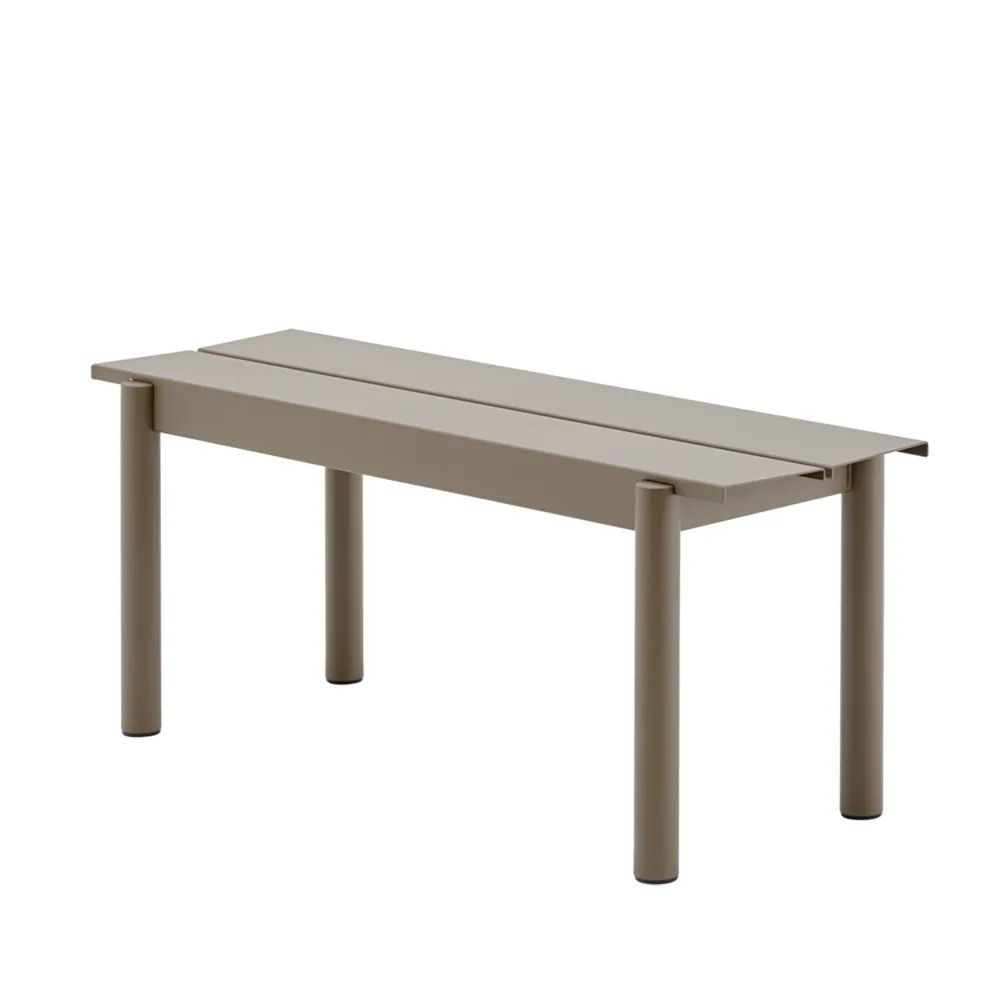 Linear Steel Bank 110x34 cm Taupe