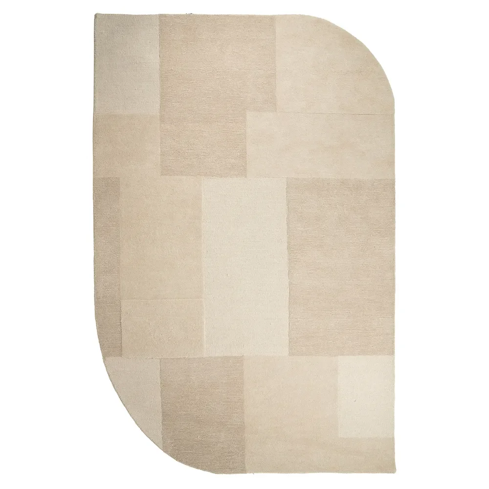 Wollteppich Contour Beige 290x190 cm
