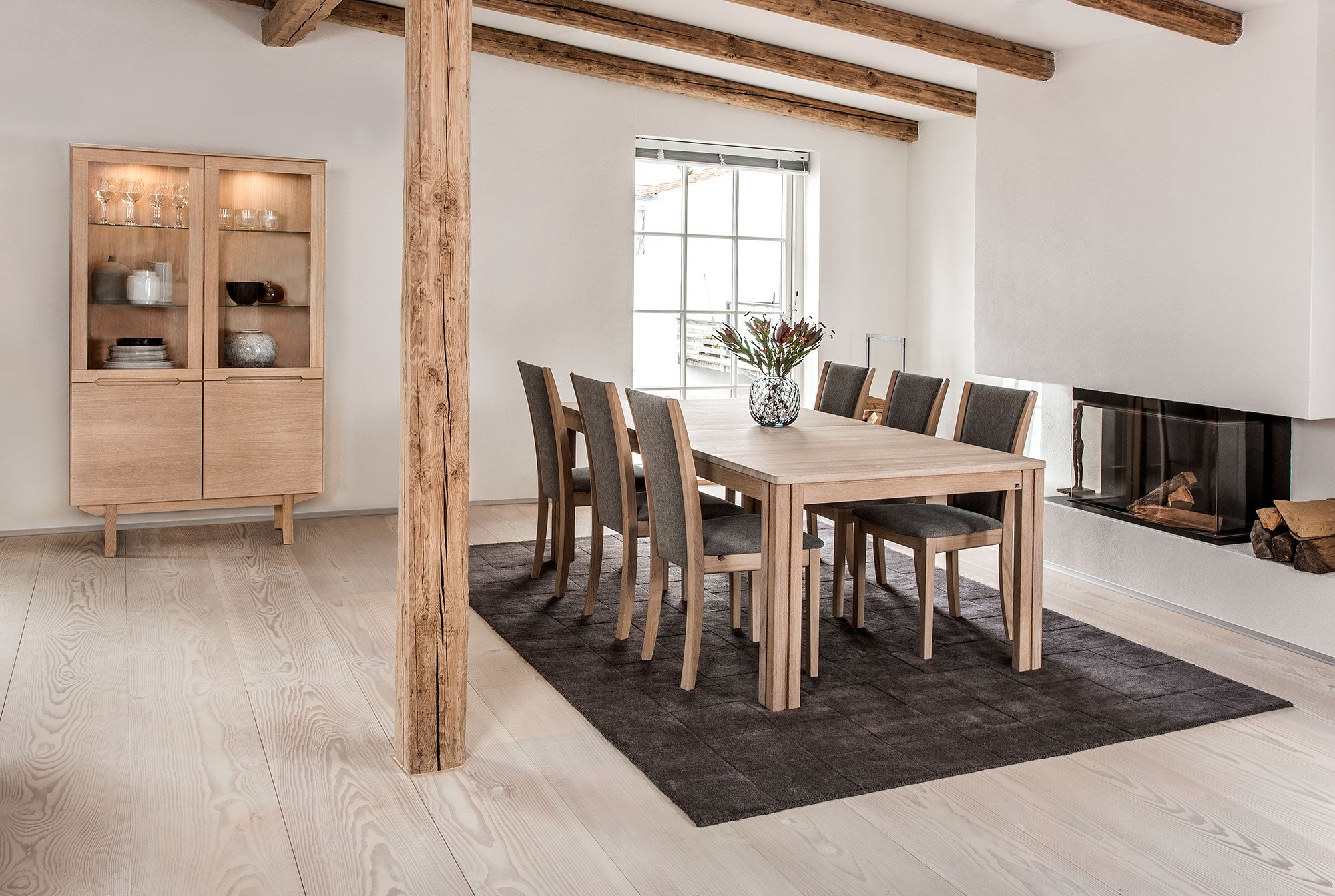 Sm24 Tisch Eiche Schwarz Lackiert 200-356(512)X100X73Cm 