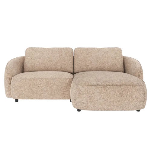 Norris Sofa 3-Sitzer mit Chaiselongue rechts Stoff Anna hellbeige