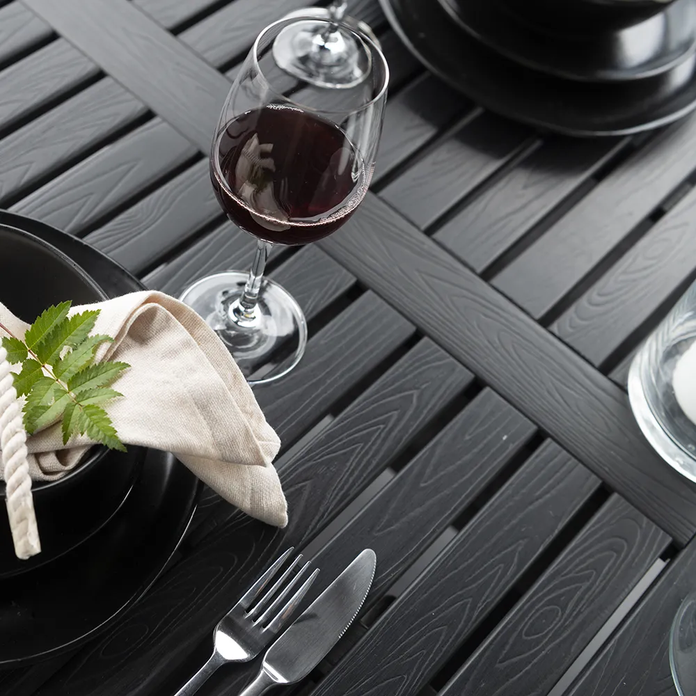 Nydala Esstisch 96x150/200 cm Schwarz