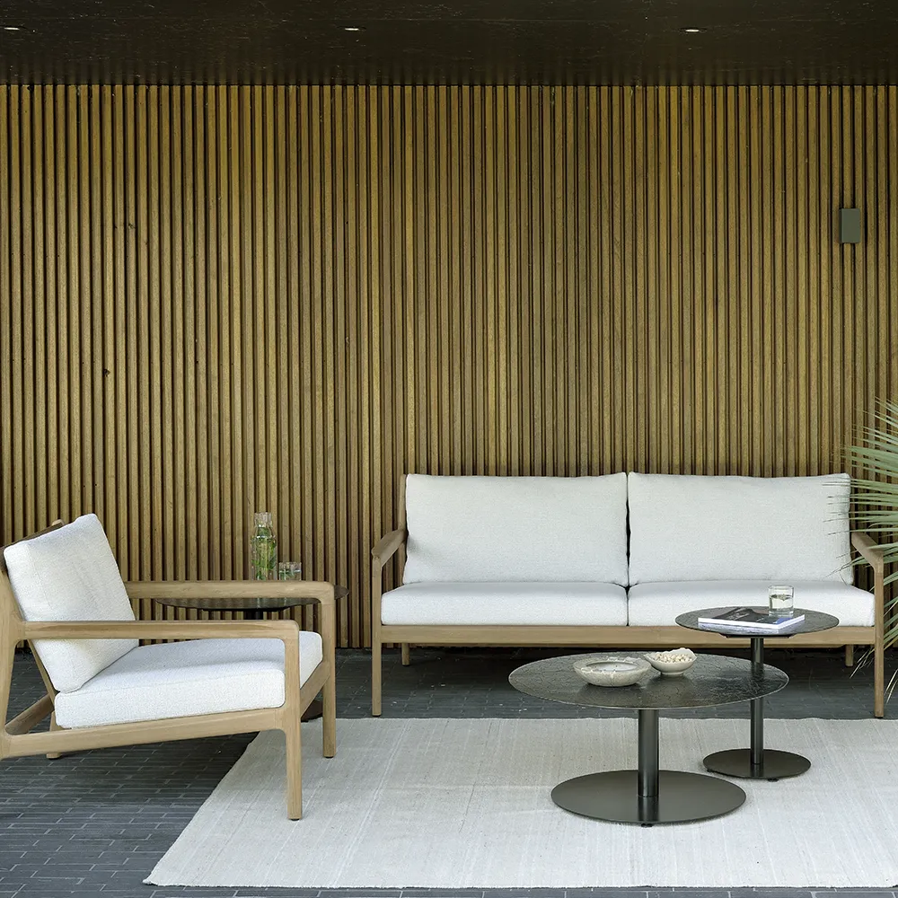 Jack 2-Sitzer-Sofa Teak/Weißgrau