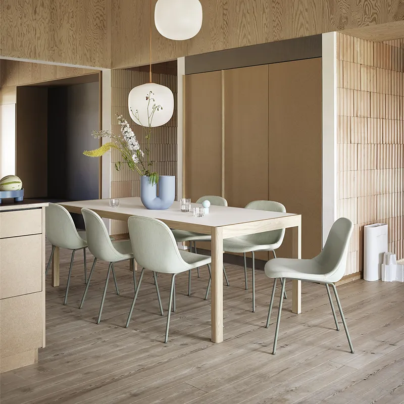 Workshop Table 92x200 cm - Warm Grey Linoleum Oak