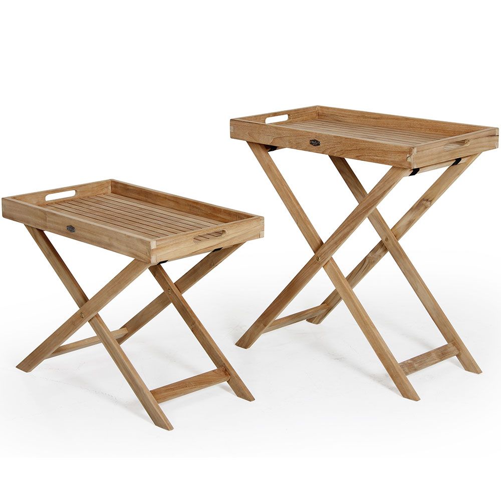 Turin Tablett Tisch hoch Teak