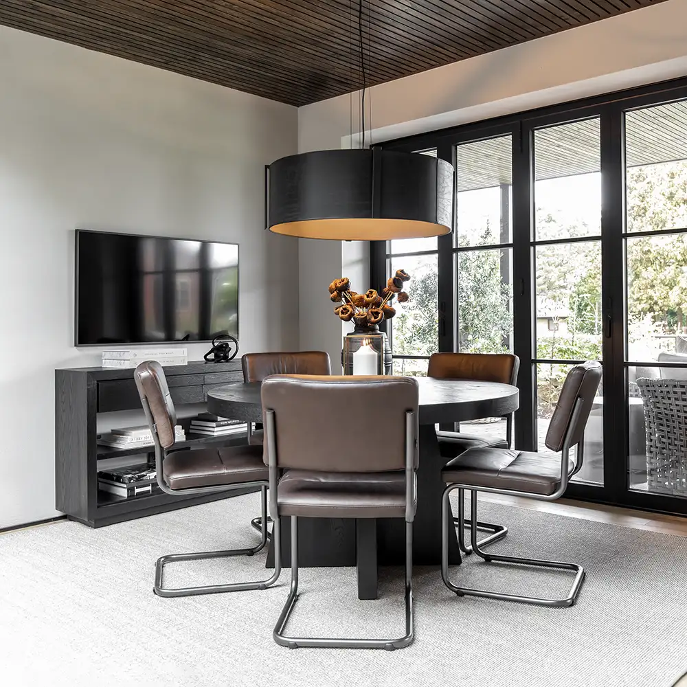 CASPIAN D/C Leder Anthrazit Rundrohr Basisprodukt