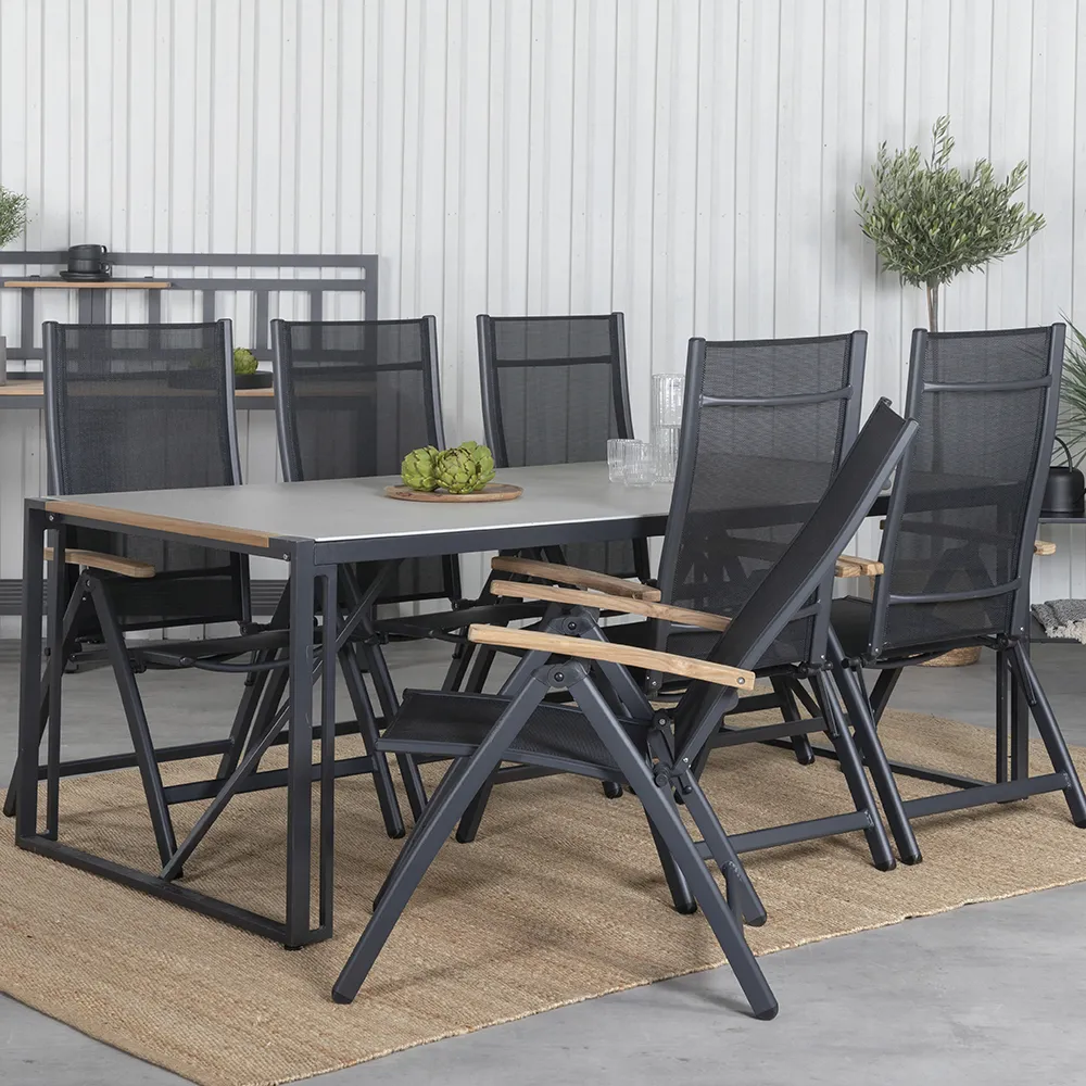 Panama Positionierungsstuhl Schwarz 2er-Pack