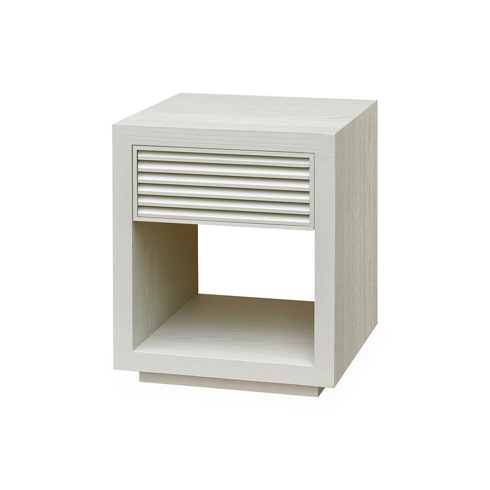 HAYDEN Nachttisch in Eichenfurnier-Elfenbeinnebel