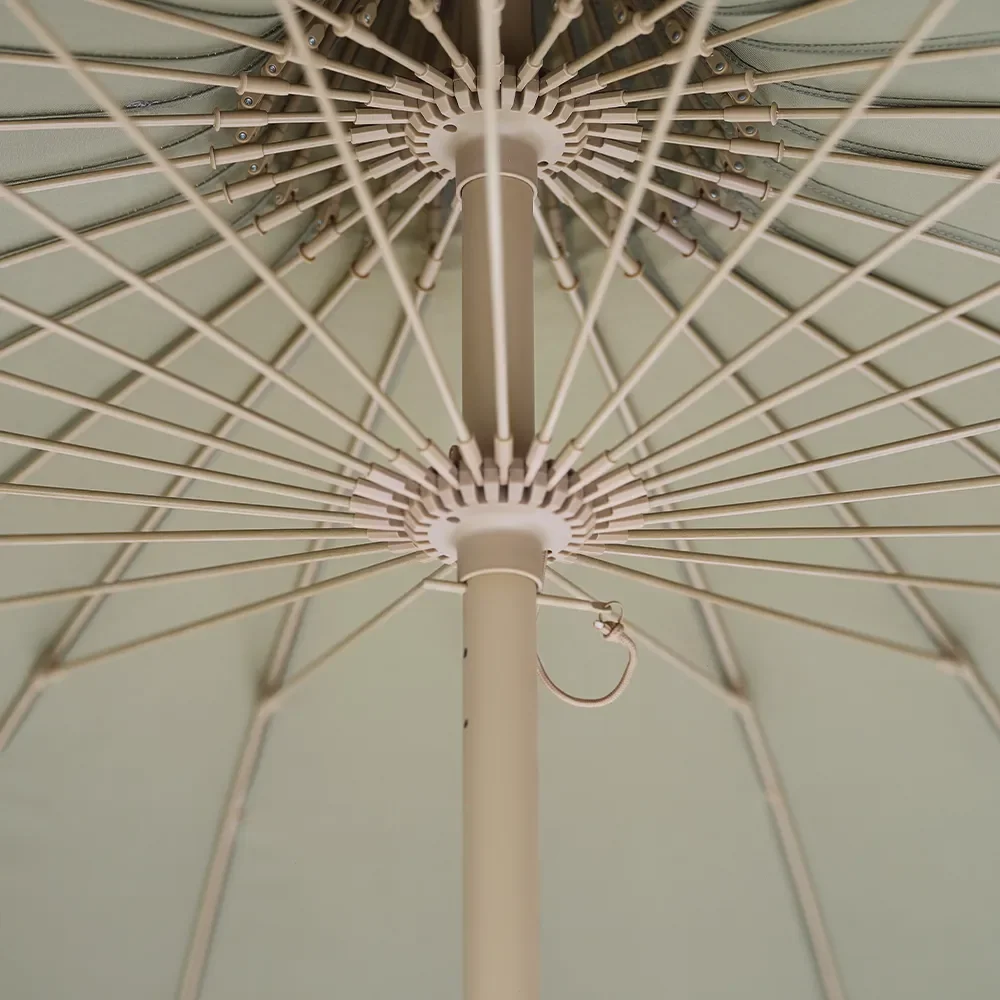 Sonnenschirm mit Fransen Ø240 cm Eucalyptus
