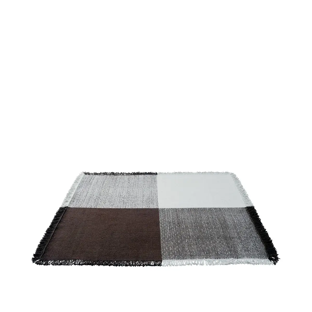 Verso-Teppich – 258 x 258 cm – Kühles Grau / Dunkelbraun