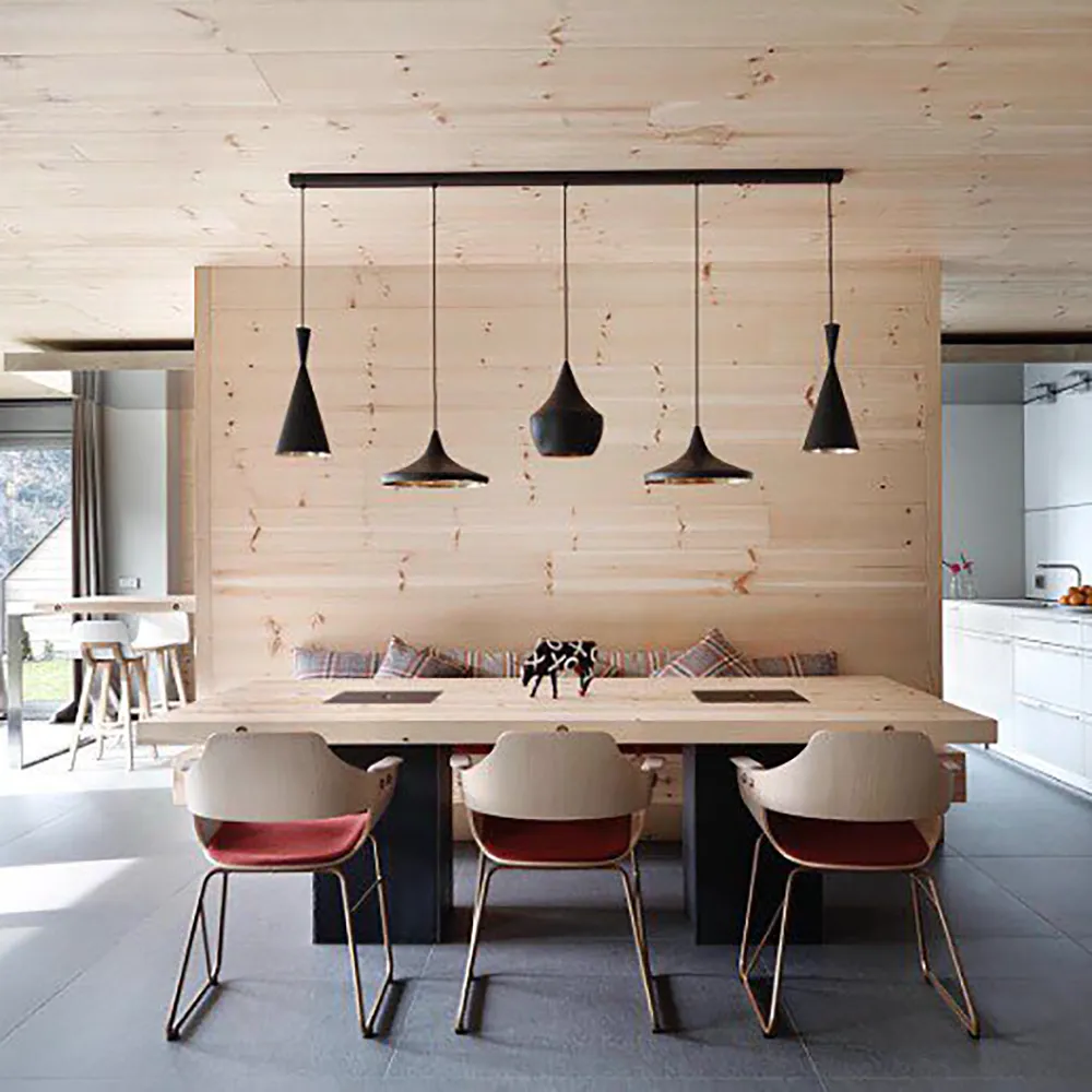 Beat Pendant Tall Black LED