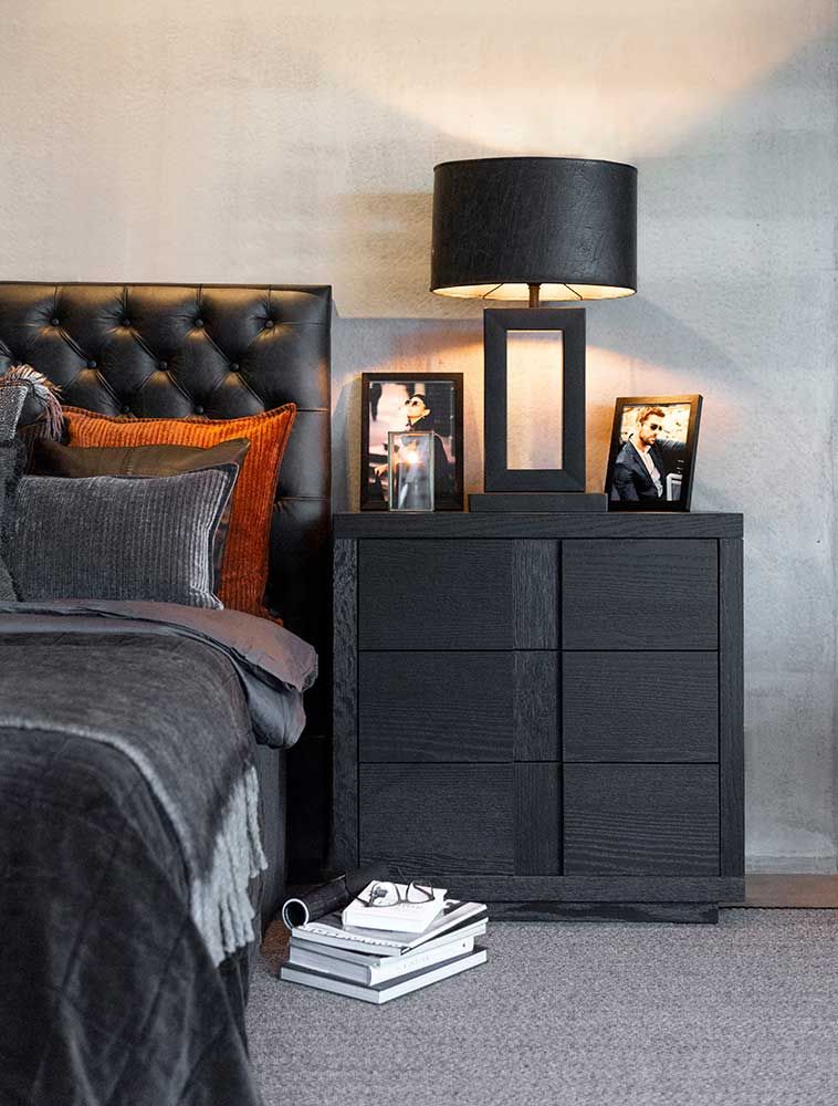 Vienna Kopfteil 90X140 Schwarzes Leder