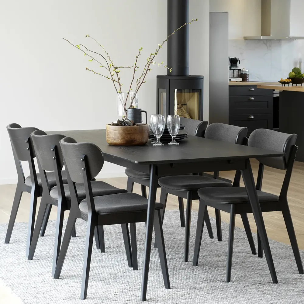 Kato Esszimmerstuhl schwarz Eiche/dunkelgrau