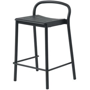 Linear Steel Niedriger Barhocker Anthracite Black