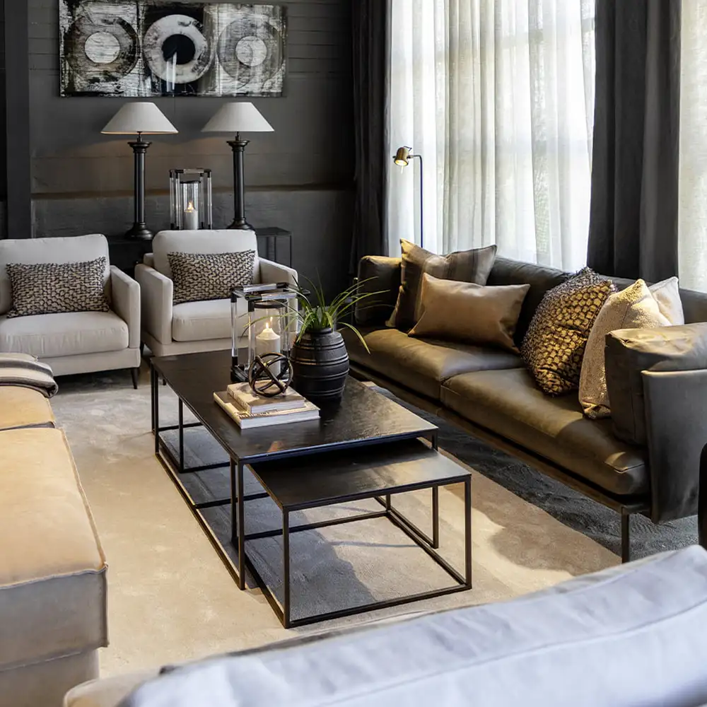 Mille Couchtisch 3er-Set Schwarz