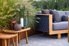 Angle Lounge Sofa Teak inkl. grauem Air Touch Kissenset