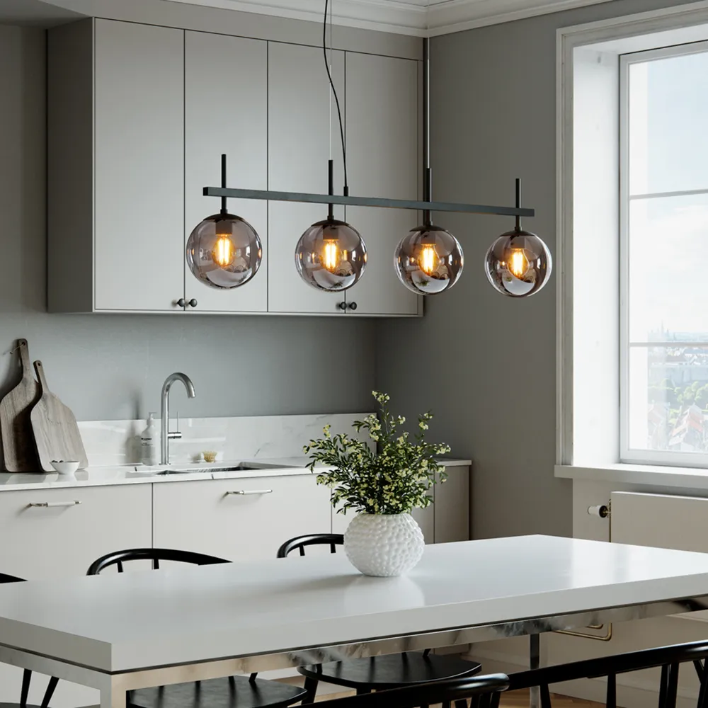 Boyle Deckenleuchte 4 Leuchten Rauchgrau