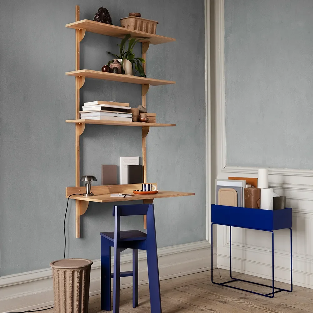 Sector Wandschreibtisch - Oak/Black Brass