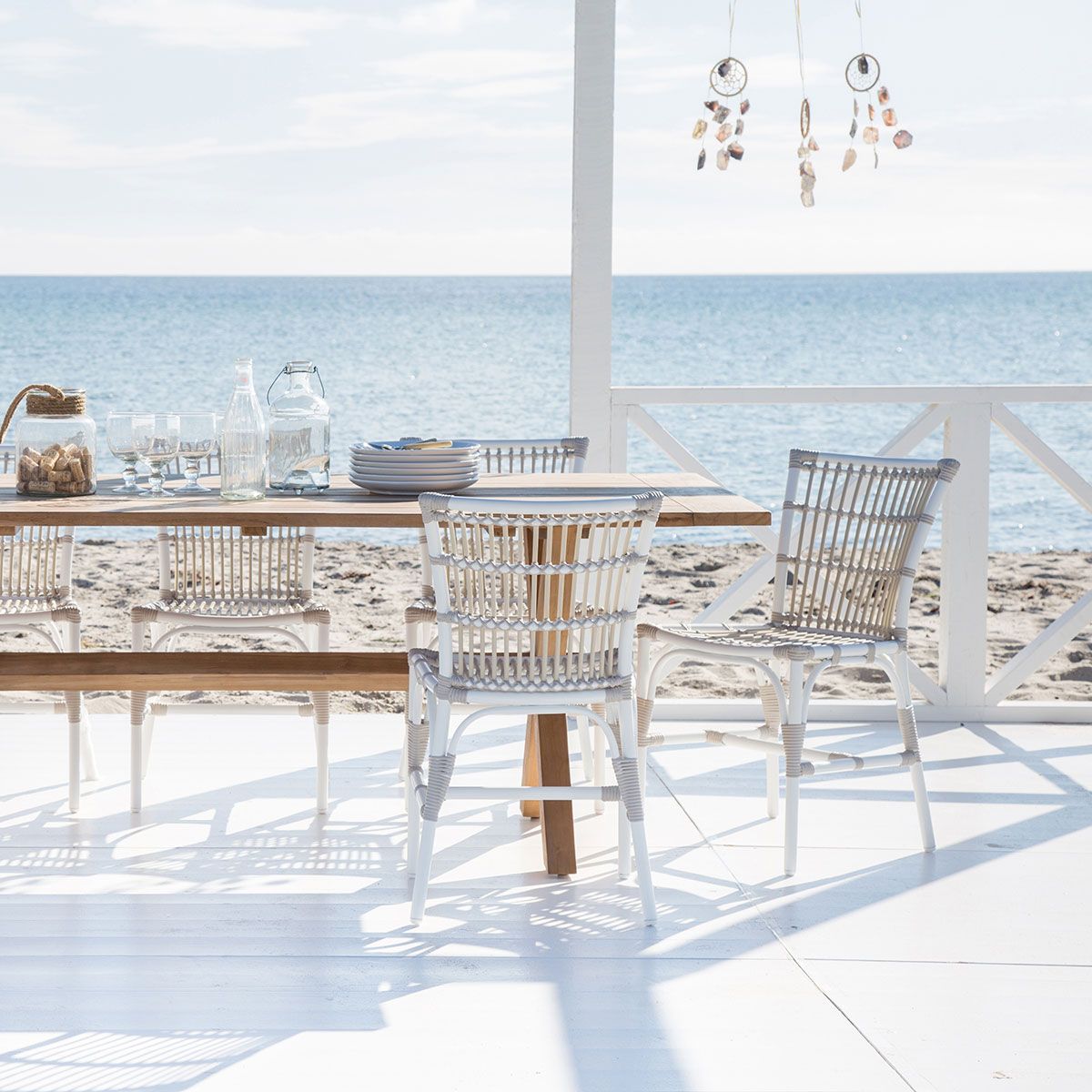 Margret Sessel Rattan weiß / beige