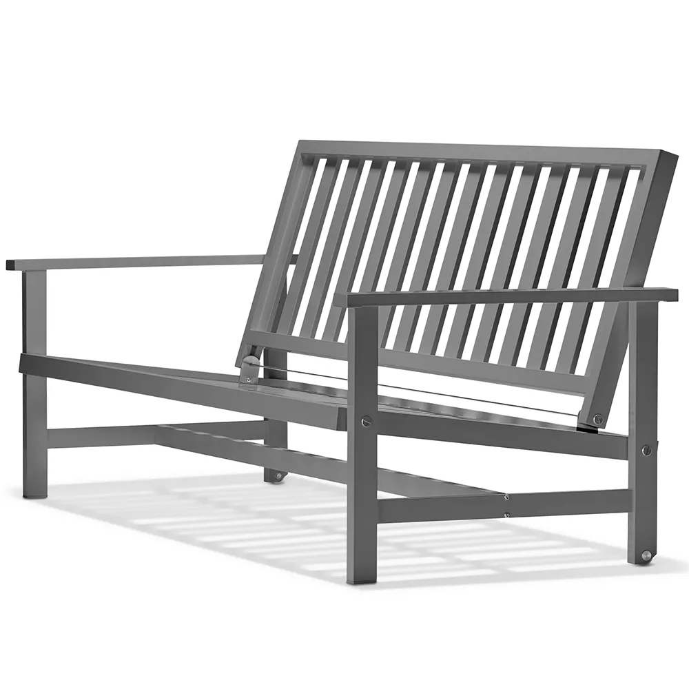 Sofa 3-Sitzer Grau Aluminium