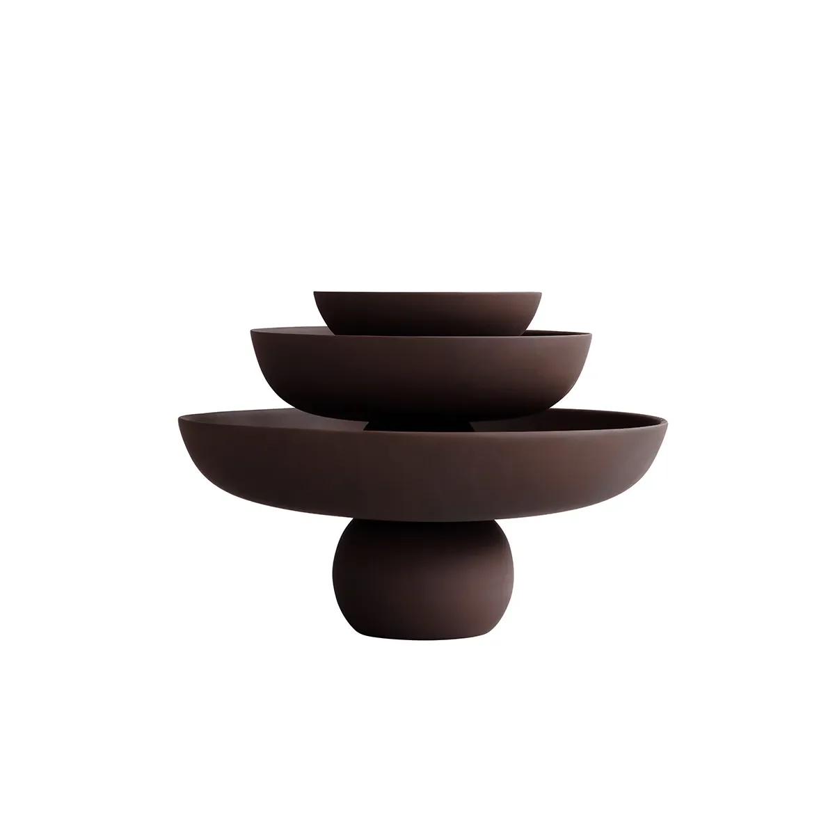 Handbemalte Dekoschale Baburu Mini Chocolate Brown Ø 20 cm