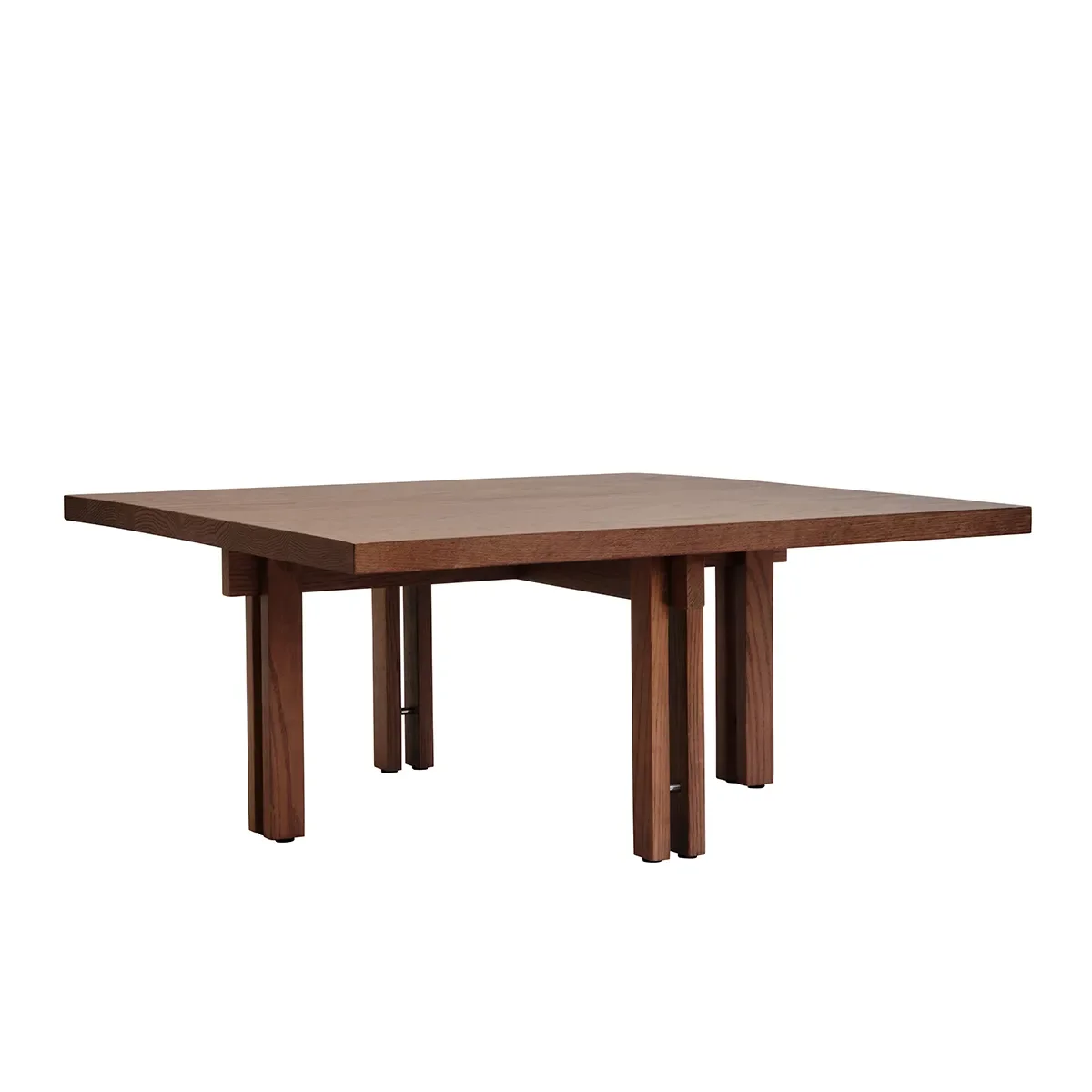 Couchtisch aus Eiche 80x80 Plinth Classic Brown Oak