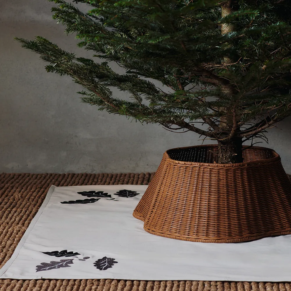 Handgeflochtener Weihnachtsbaumrock Natural