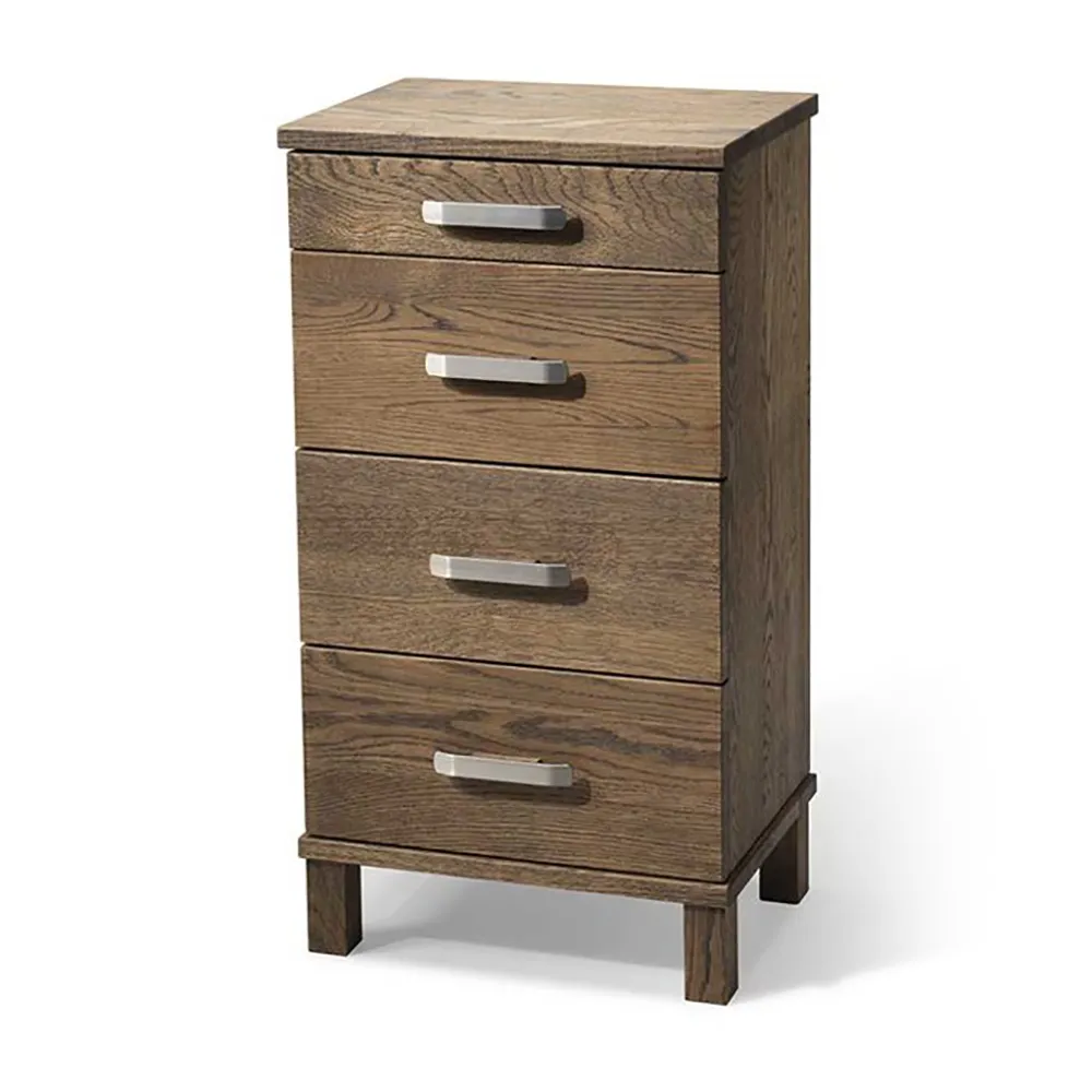 Nadja Kommode H75 B40 Eiche geräuchert/Stahl geschliffen