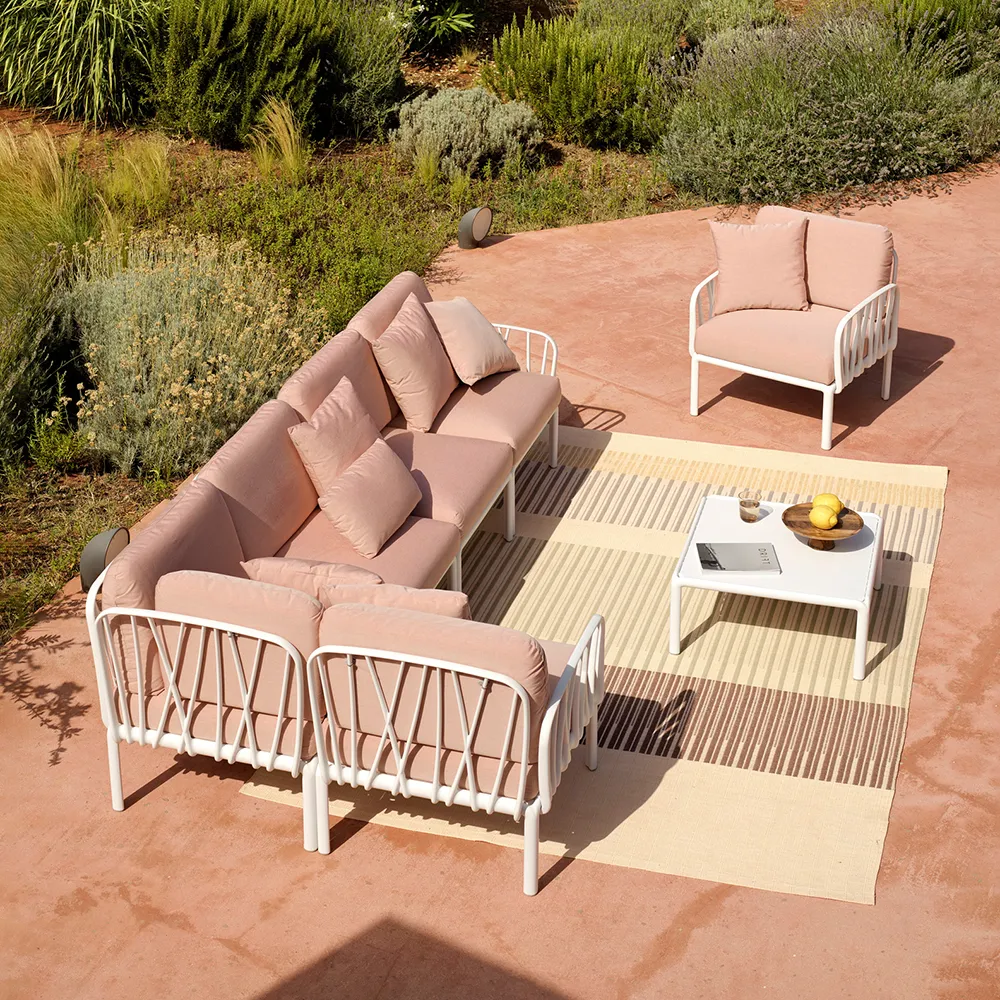 Komodo 5 Ecksofa Weiß - Grigio