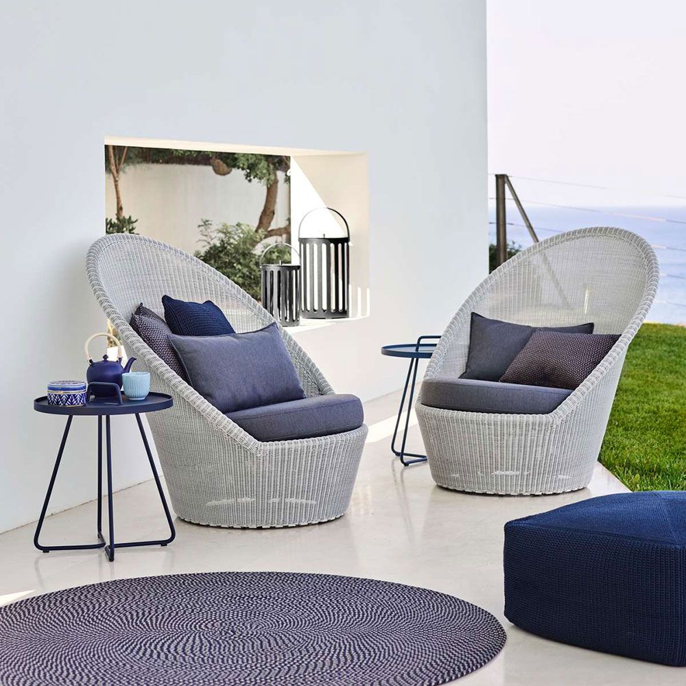 Divine Hocker 55X55 cm Blau