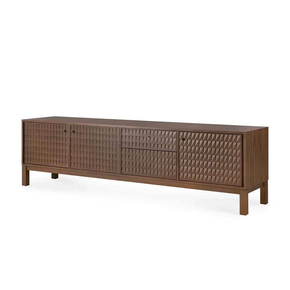 TV-Lowboard aus Teak Sono Light Brown L212 cm