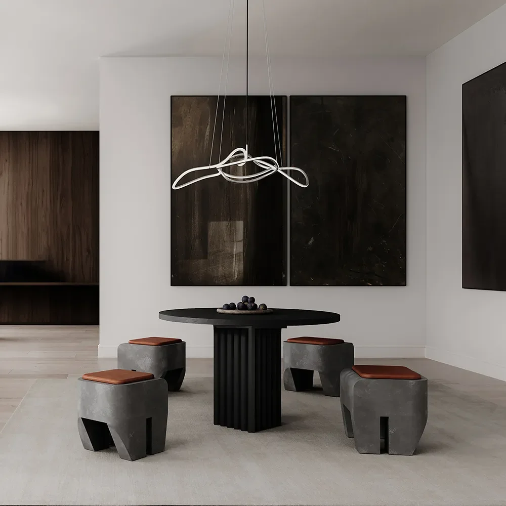 Skulptierter Hocker – Beton