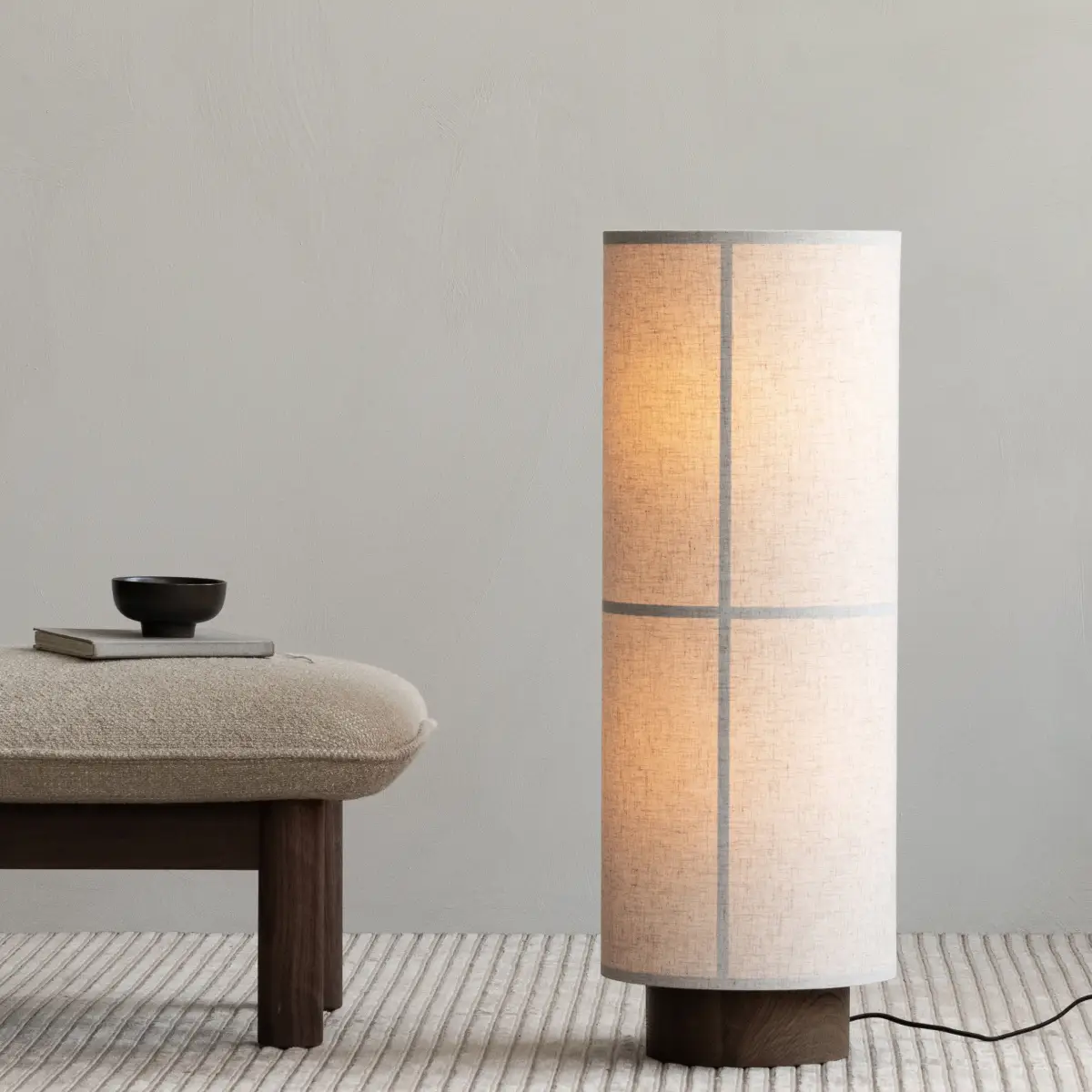 Hashira Stehlampe, Leinen Roh, H 83 cm
