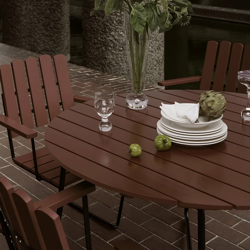 9A Tisch 100 cm Dunkelrot / Schwarz