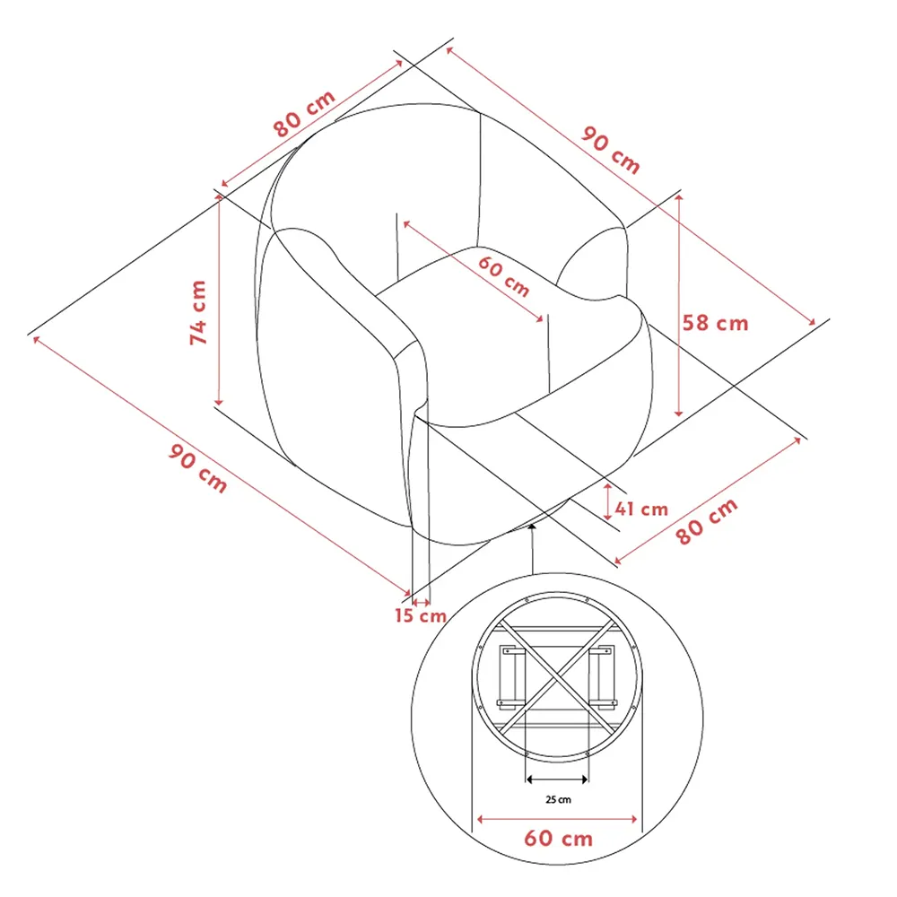 Dermot Drehsessel mit Schaukelfunktion und Stoffbezug Anna hellbeige
