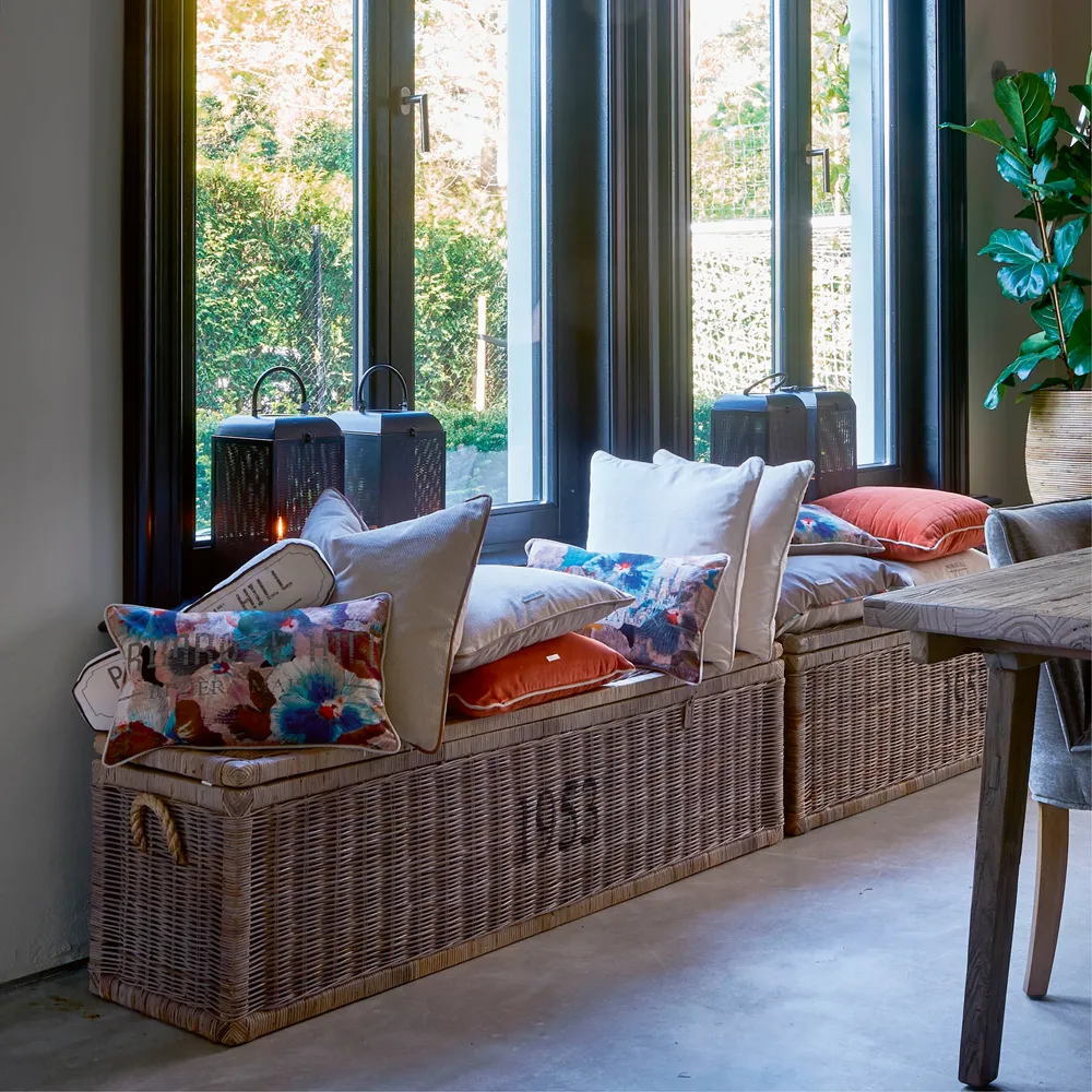  Rustikale Rattantruhe, 160x40 cm