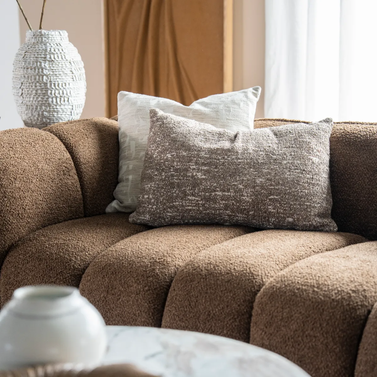 Bayo 40x60 cm Kissen 60x40x12 cm Leinen taupe