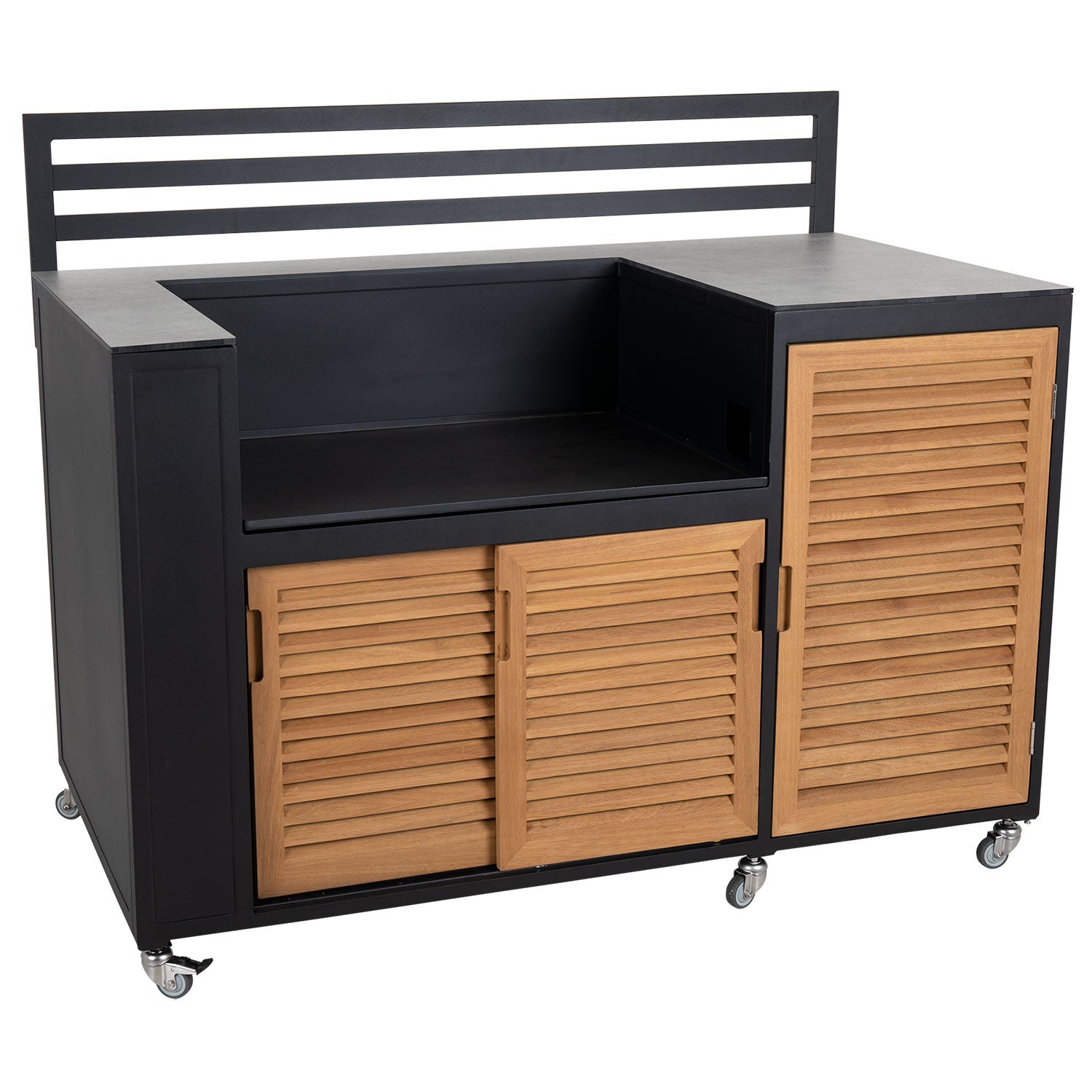 Fornax Außenküche schwarz/teak