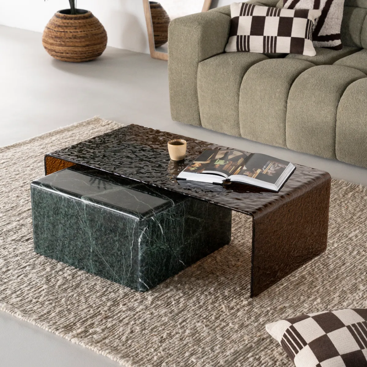 Coffee table Dice - green 60x60x32 cm